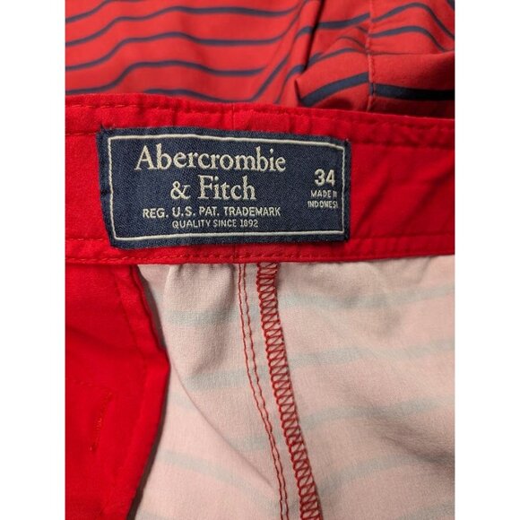Abercrombie & Fitch Board Shorts Men Size 34 Striped Trunks Beach Sailor Retro - Picture 9 of 12